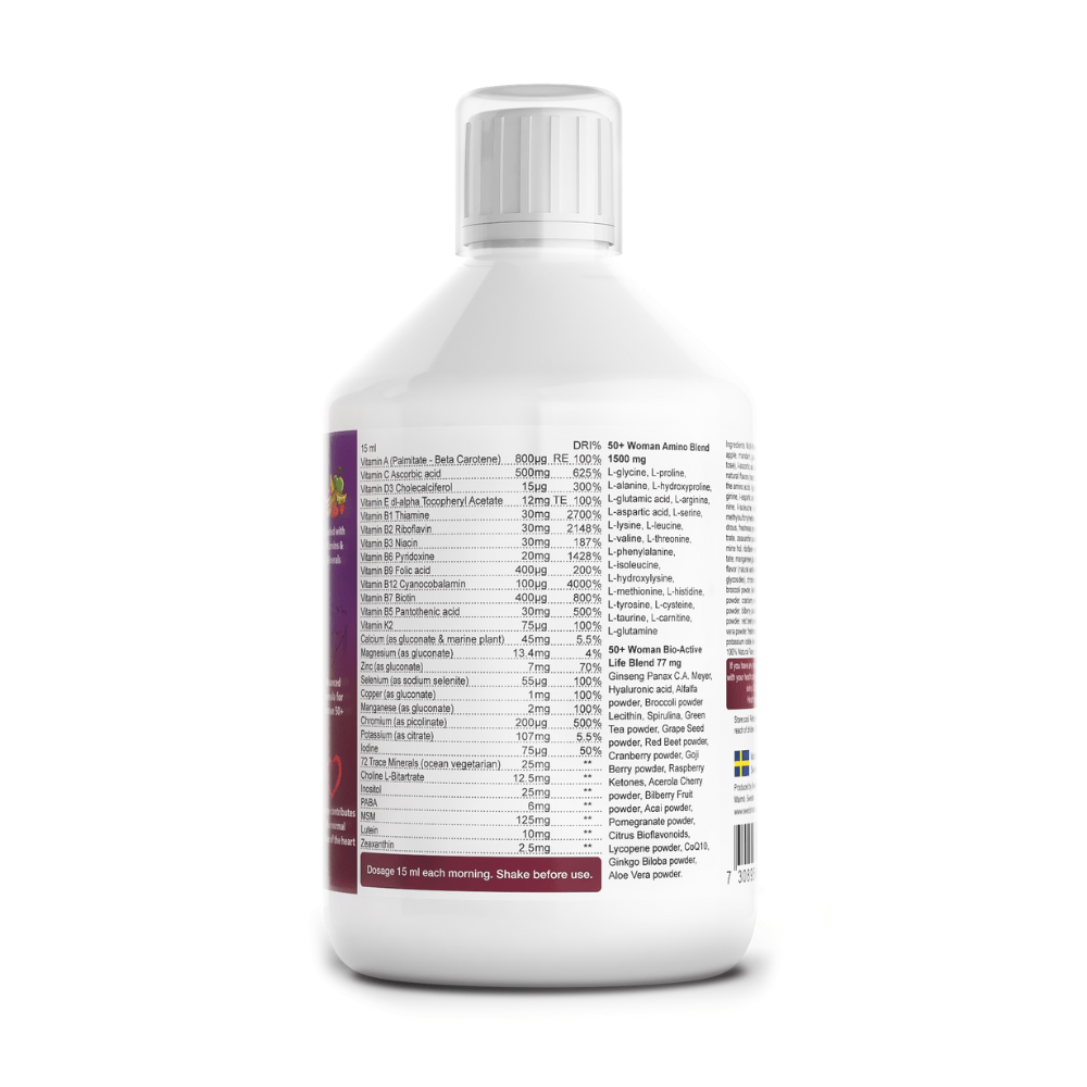 Swedish Nutra vloeibare Woman Multivitamine 50+ 500 ml