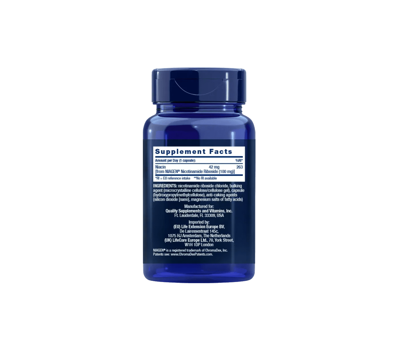 Life Extension NAD+ Cell Formula | 30 vegan capsules | 100 mg per capsule